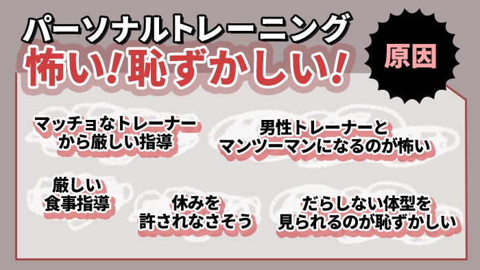 パーソナルトレーニングは怖い・恥ずかしいと感じてしまう原因