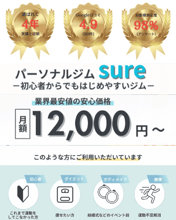 鈴鹿のパーソナルジム sure（シェア）